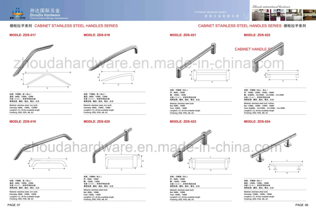 Stainless Steel T Bar Door Aluminum Window Kitchen Cabinet Drawer Home Bedroom Furniture Hollow Handle of Knobs